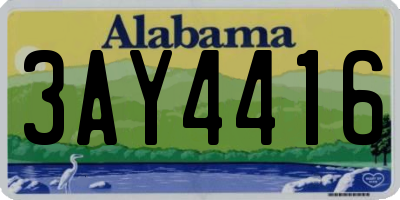 AL license plate 3AY4416