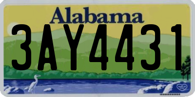 AL license plate 3AY4431