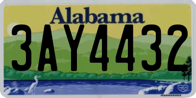 AL license plate 3AY4432