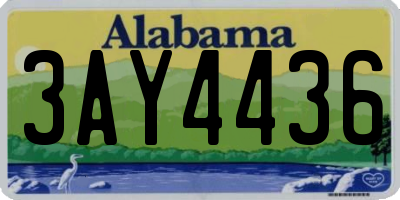 AL license plate 3AY4436