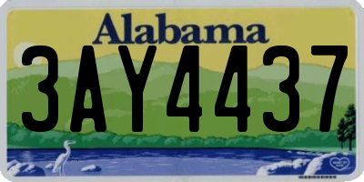 AL license plate 3AY4437