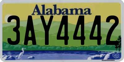 AL license plate 3AY4442