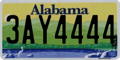 AL license plate 3AY4444