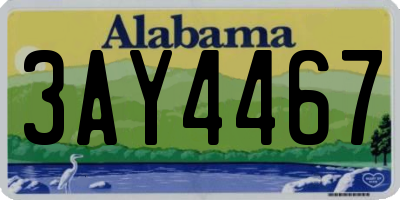AL license plate 3AY4467