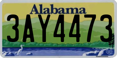AL license plate 3AY4473