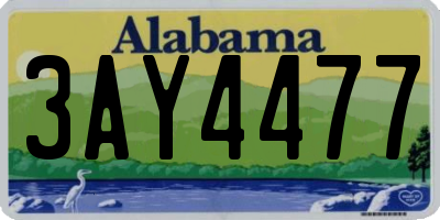 AL license plate 3AY4477