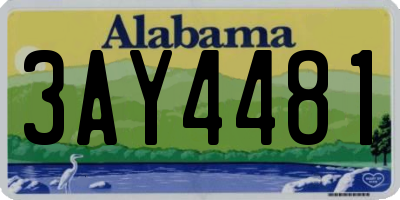 AL license plate 3AY4481