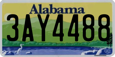 AL license plate 3AY4488