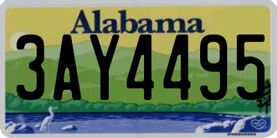 AL license plate 3AY4495