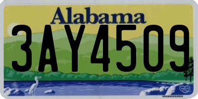 AL license plate 3AY4509