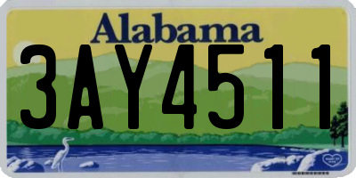 AL license plate 3AY4511