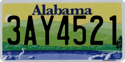 AL license plate 3AY4521