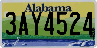 AL license plate 3AY4524