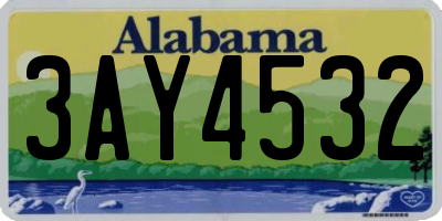 AL license plate 3AY4532