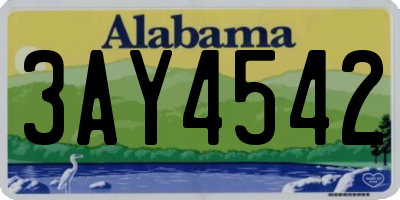 AL license plate 3AY4542
