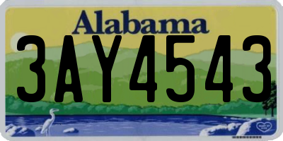 AL license plate 3AY4543