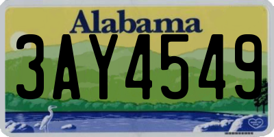 AL license plate 3AY4549