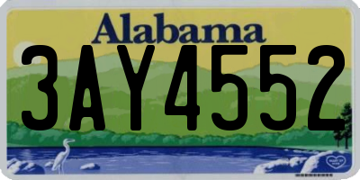 AL license plate 3AY4552