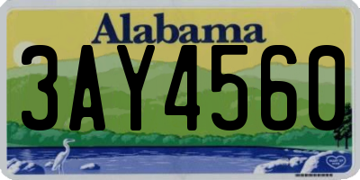 AL license plate 3AY4560
