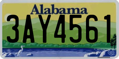 AL license plate 3AY4561