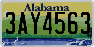 AL license plate 3AY4563