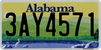 AL license plate 3AY4571