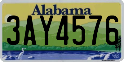 AL license plate 3AY4576