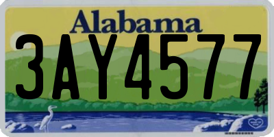 AL license plate 3AY4577
