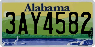 AL license plate 3AY4582