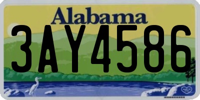 AL license plate 3AY4586