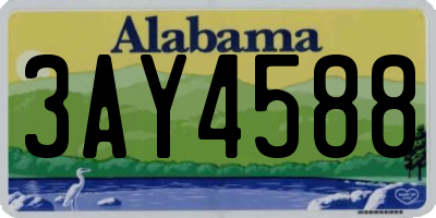 AL license plate 3AY4588