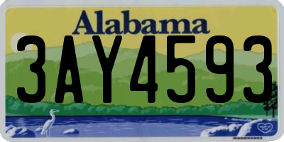 AL license plate 3AY4593