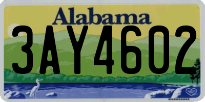 AL license plate 3AY4602