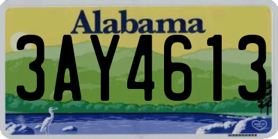 AL license plate 3AY4613