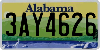 AL license plate 3AY4626