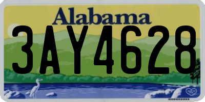AL license plate 3AY4628