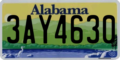 AL license plate 3AY4630