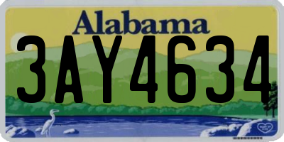 AL license plate 3AY4634