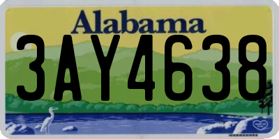 AL license plate 3AY4638