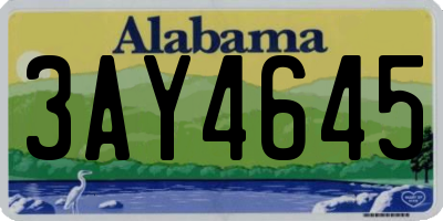 AL license plate 3AY4645