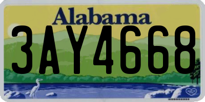 AL license plate 3AY4668