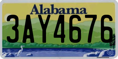 AL license plate 3AY4676