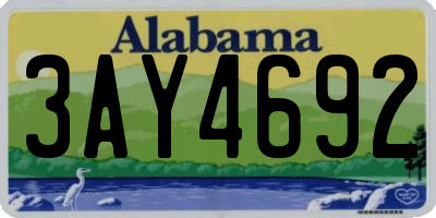 AL license plate 3AY4692