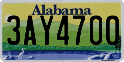 AL license plate 3AY4700