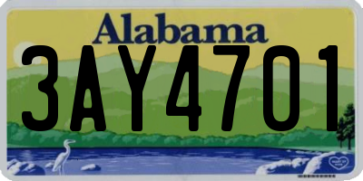AL license plate 3AY4701