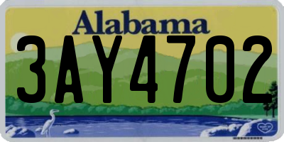 AL license plate 3AY4702