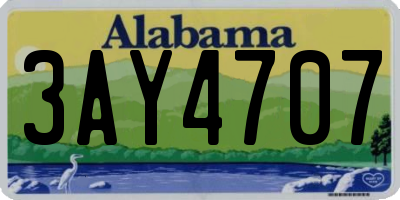 AL license plate 3AY4707