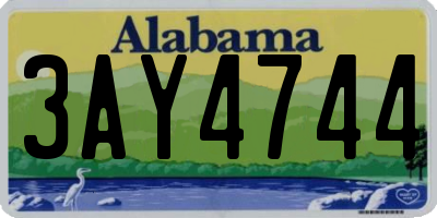 AL license plate 3AY4744