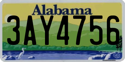 AL license plate 3AY4756