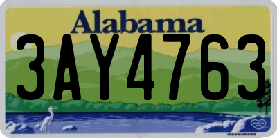 AL license plate 3AY4763